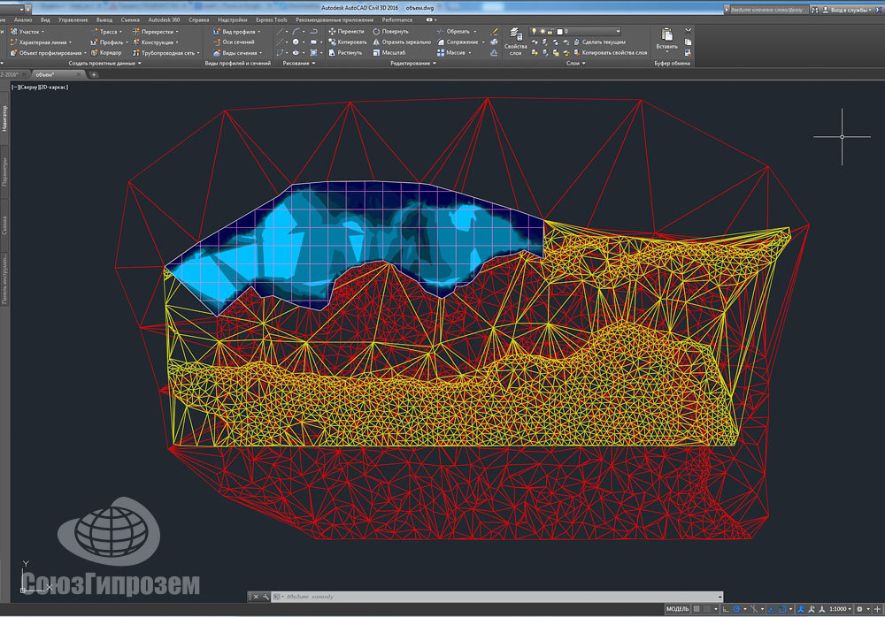Моделирование карьера и подсчёт объёмов выработки в AutoCAD