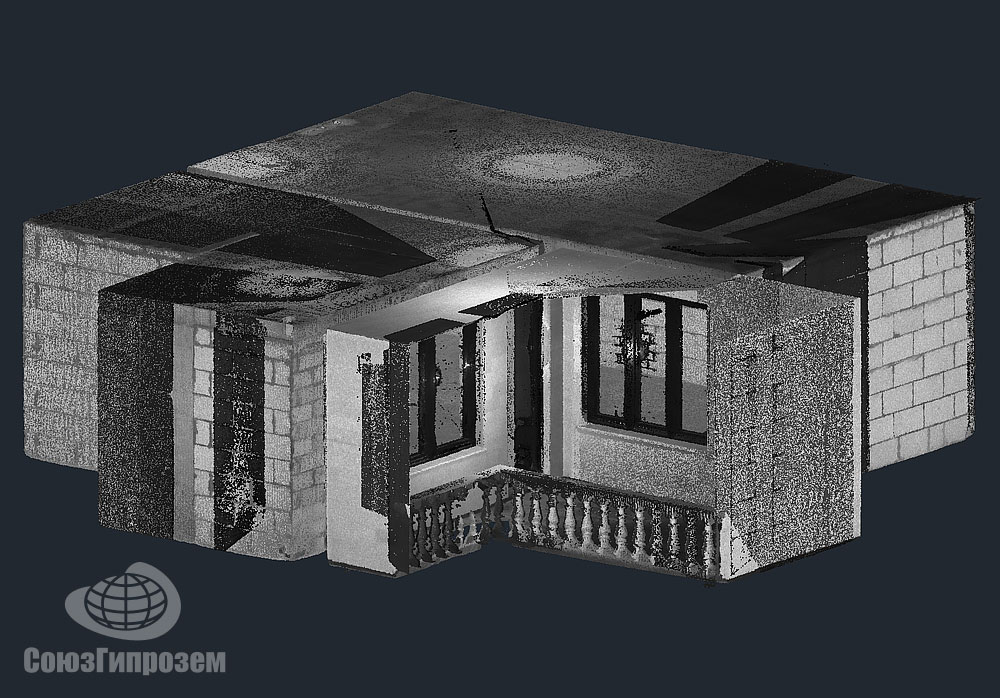 Точечная модель квартиры, полученная в результате 3D сканирования