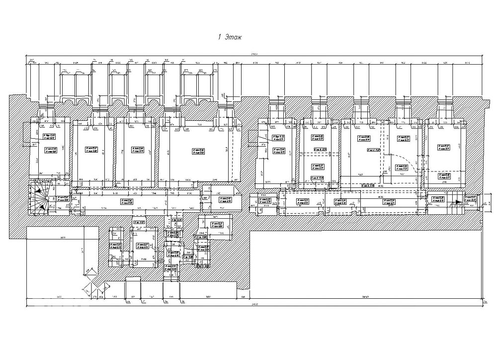 Обмерный план 1 этажа здания в Калашном переулке