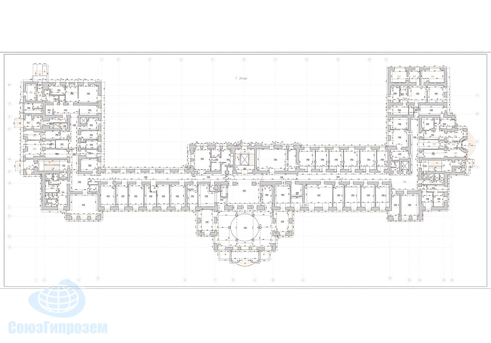 Обмерный план 1 этажа здания Научного центра эндокринологии