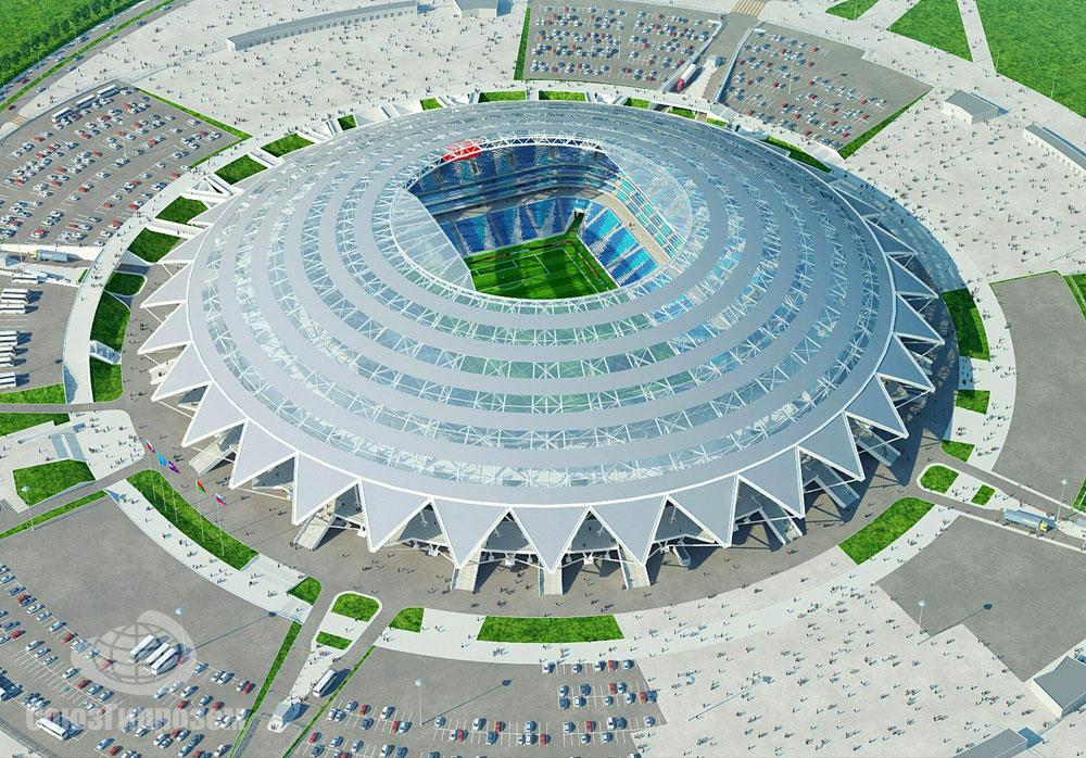 3D модель стадиона «Самара Арена». Вид сверху