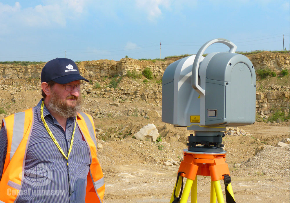 Наземное 3D лазерное сканирование известнякового карьера в Калужской области